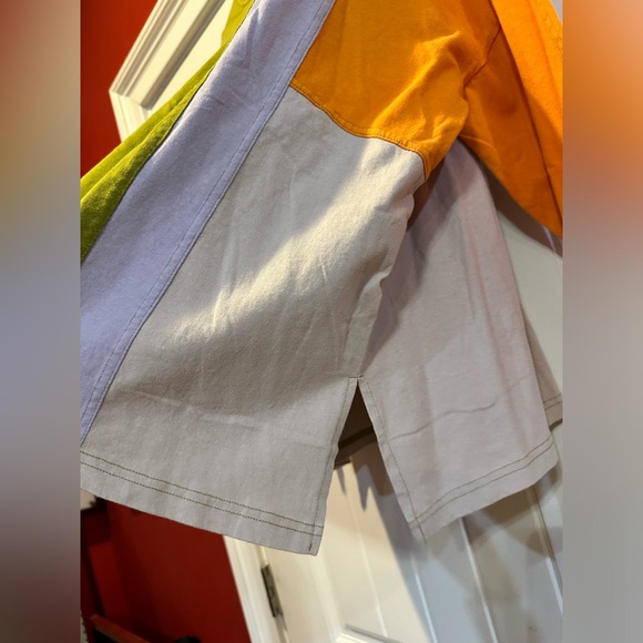 Easel Green and Orange Colorblock Top - Picture 6 of 6